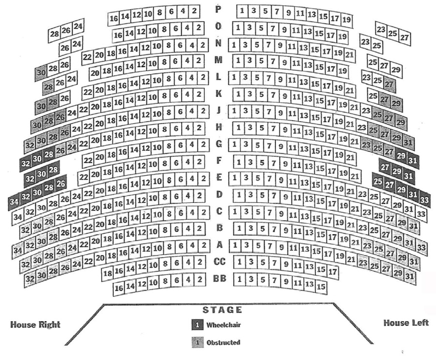 Olney Theatre Historic Stage Seating Chart
