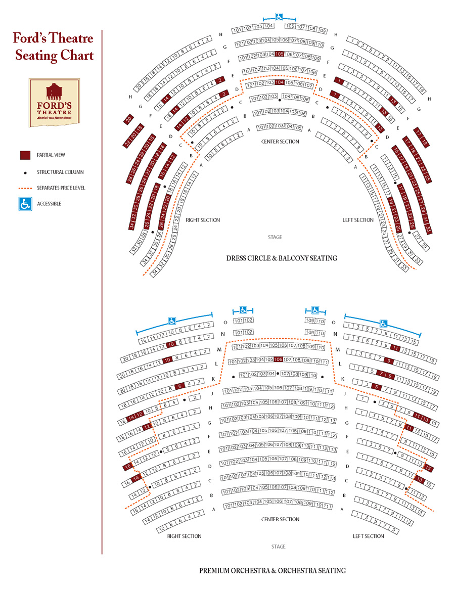 Ford's Theatre Seating Chart